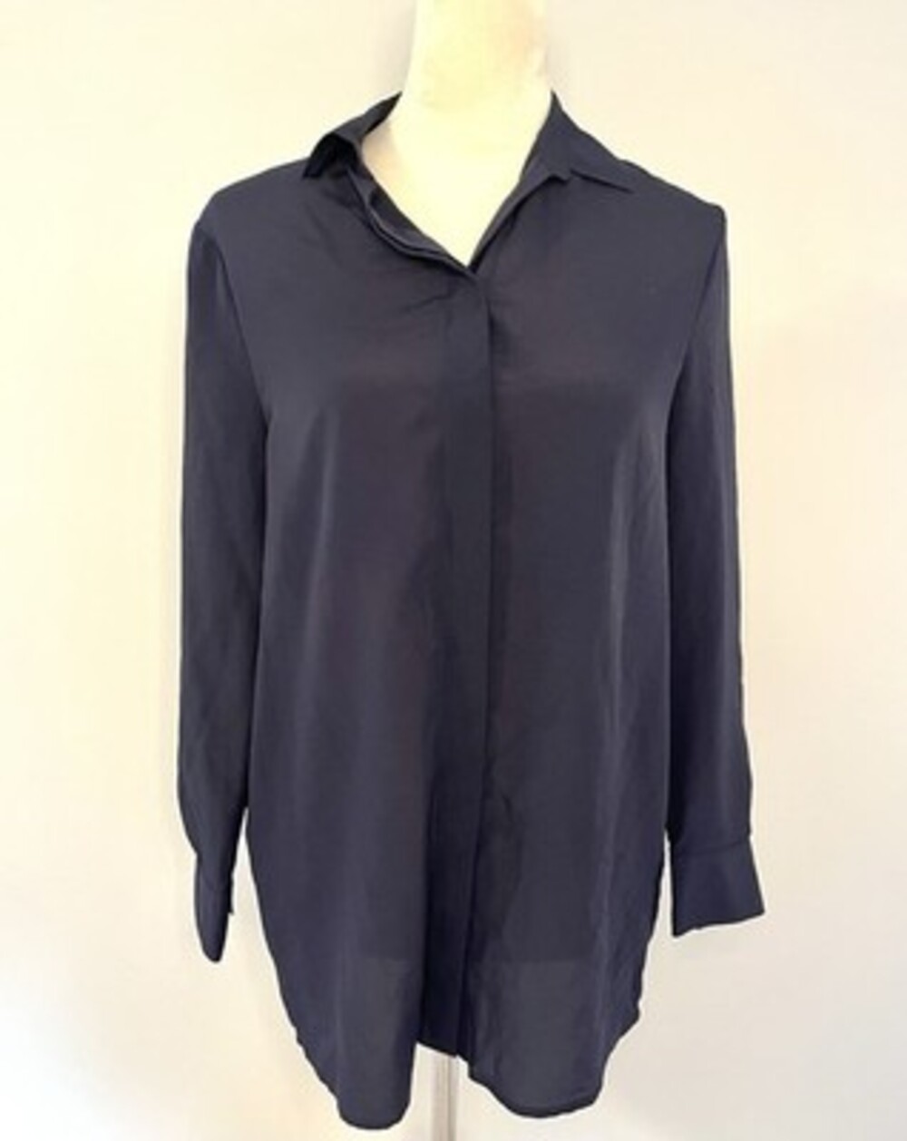 Navy All Saints Spitalfields Button Down Blouse  Size 2. Casual Work Wear